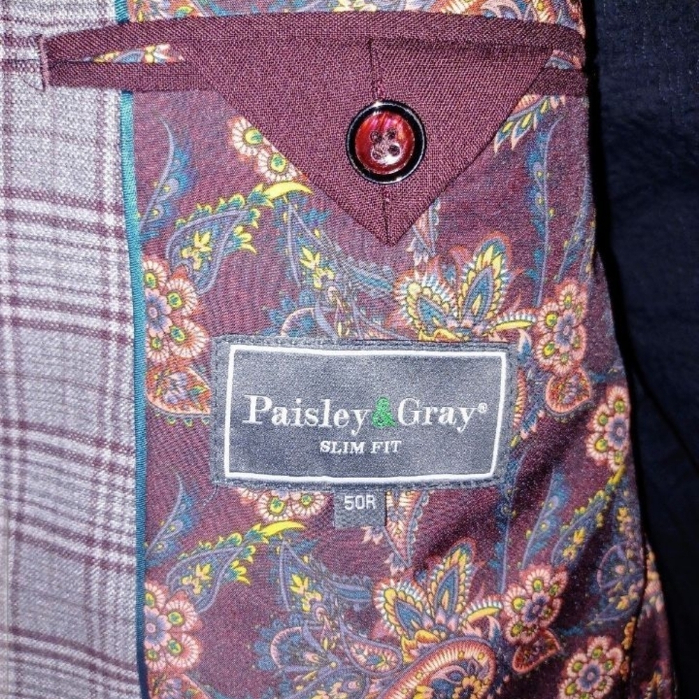NWT PAISLEY & GRAY Plaid Sport Coat with Notched Lapel - Picture 5 of 8